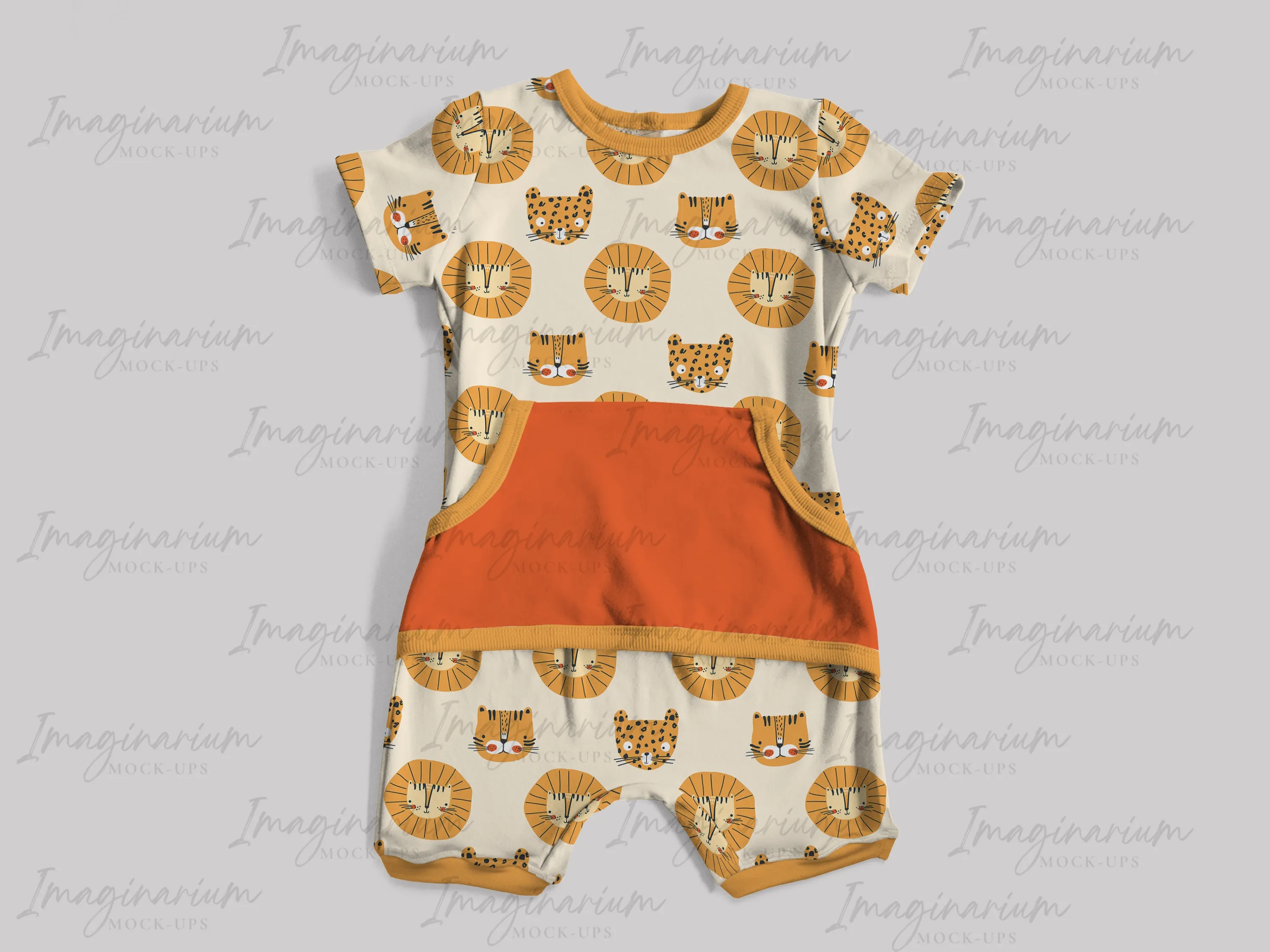 Short Sleeve and Shorts Anytime Romper Mock Up,  Realistic Mockup for Photoshop and Procreate