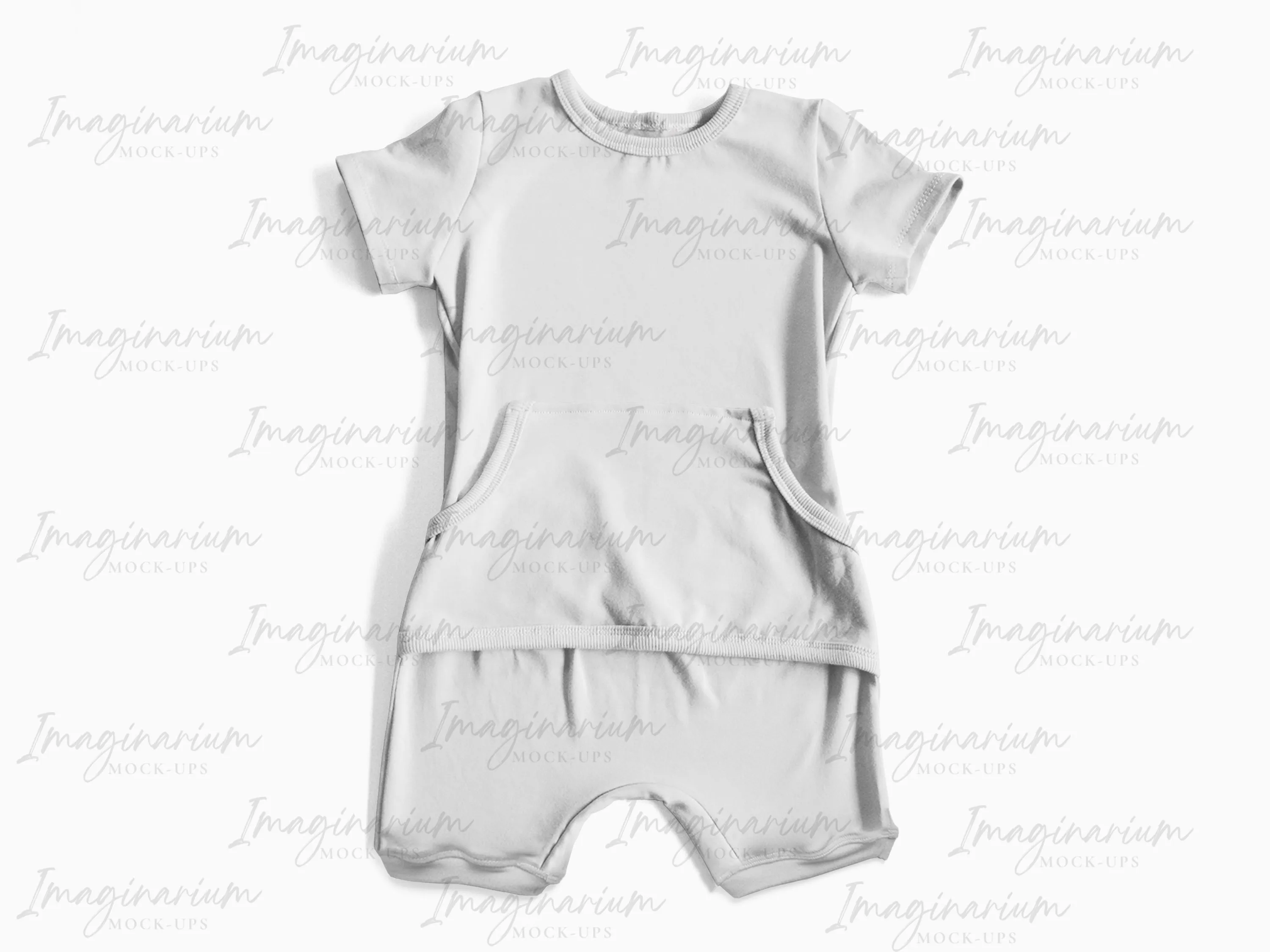 Short Sleeve and Shorts Anytime Romper Mock Up,  Realistic Mockup for Photoshop and Procreate