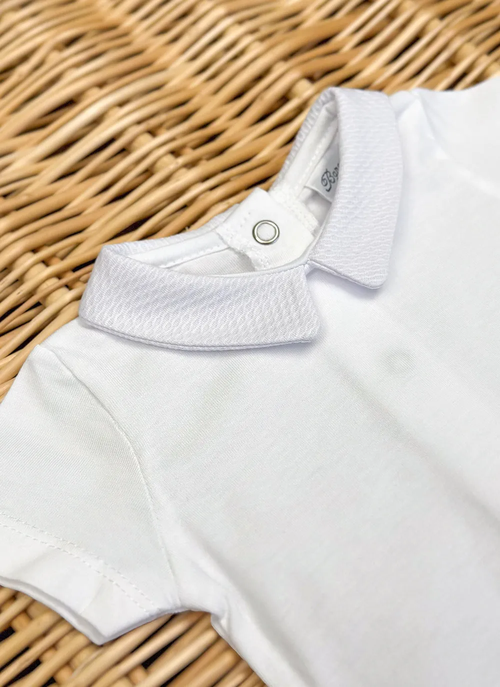 Short sleeve body with piquet collar - Baby boy