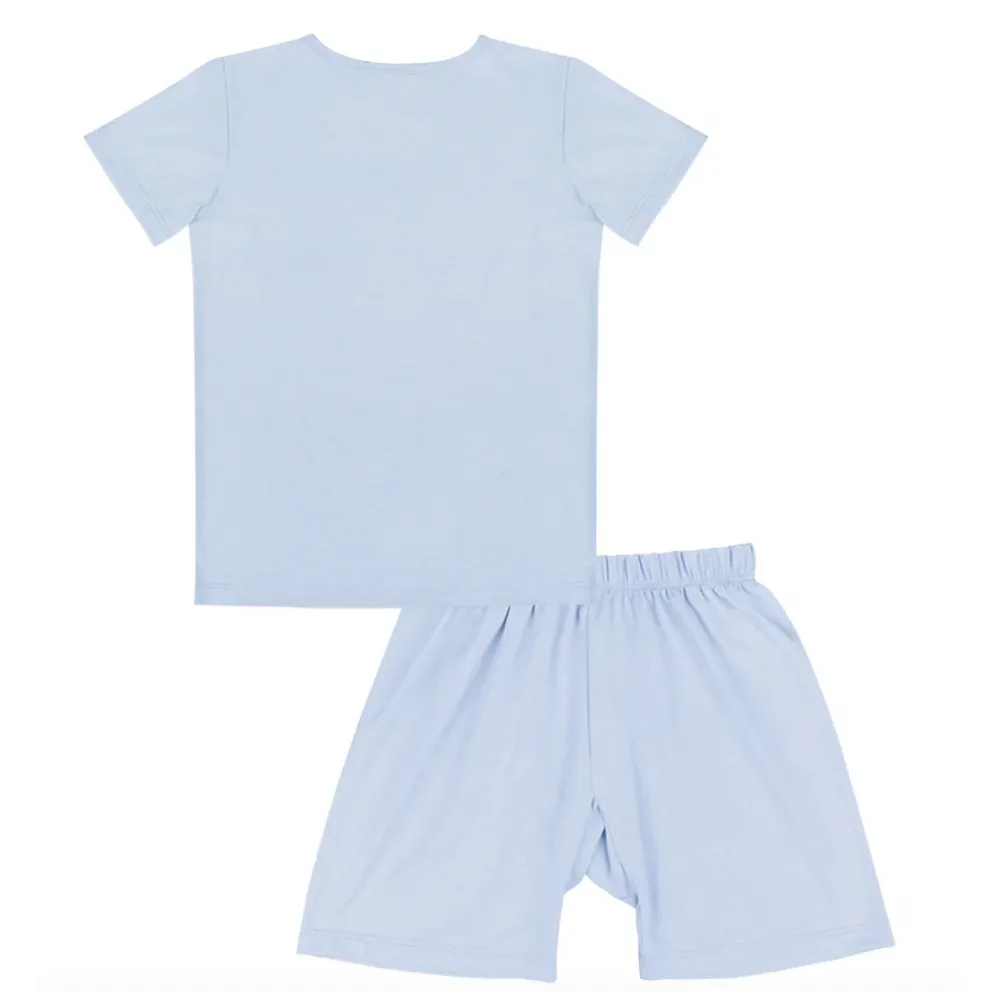 Short Sleeve Shirt   Shorts Blue Set