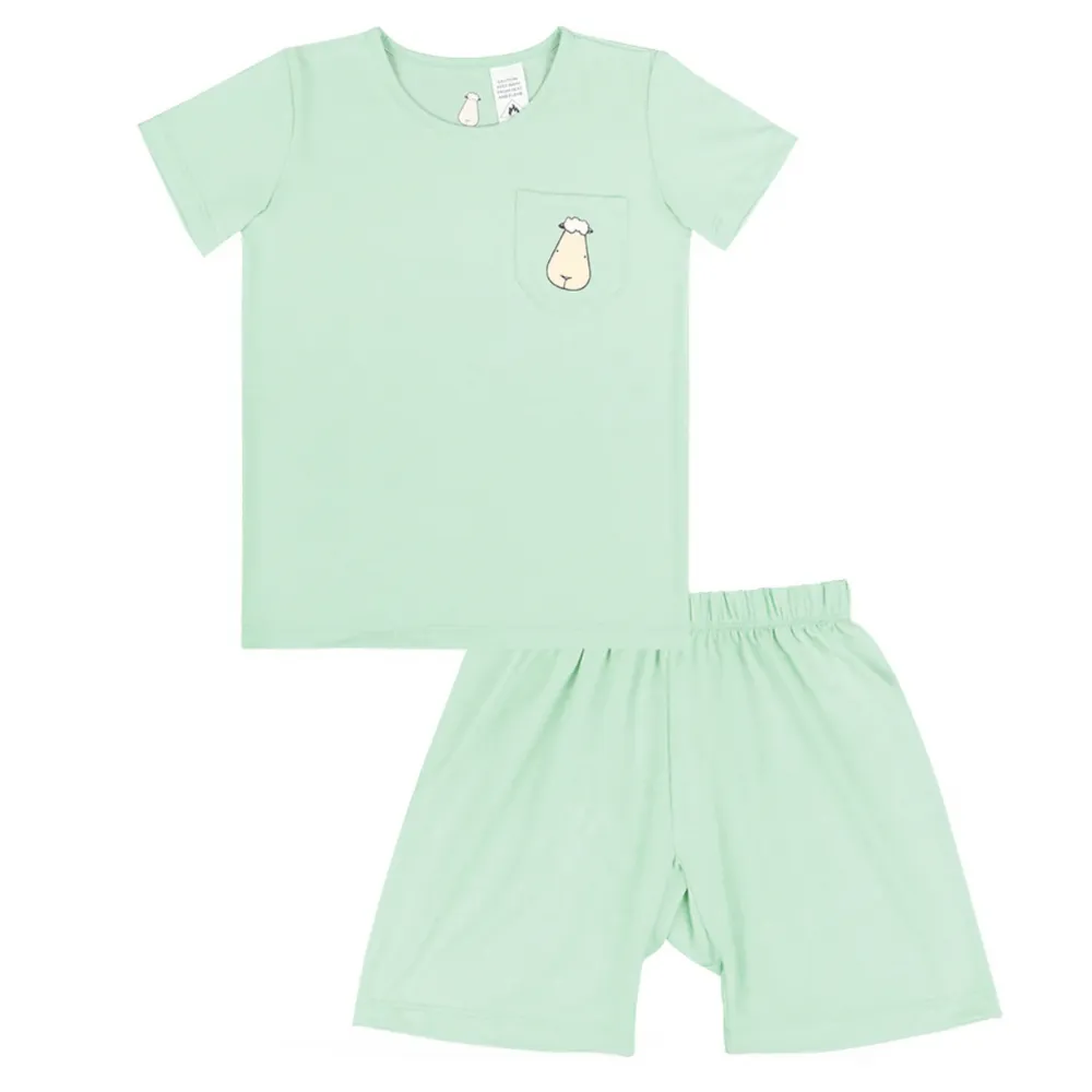Short Sleeve Shirt   Shorts Green Set