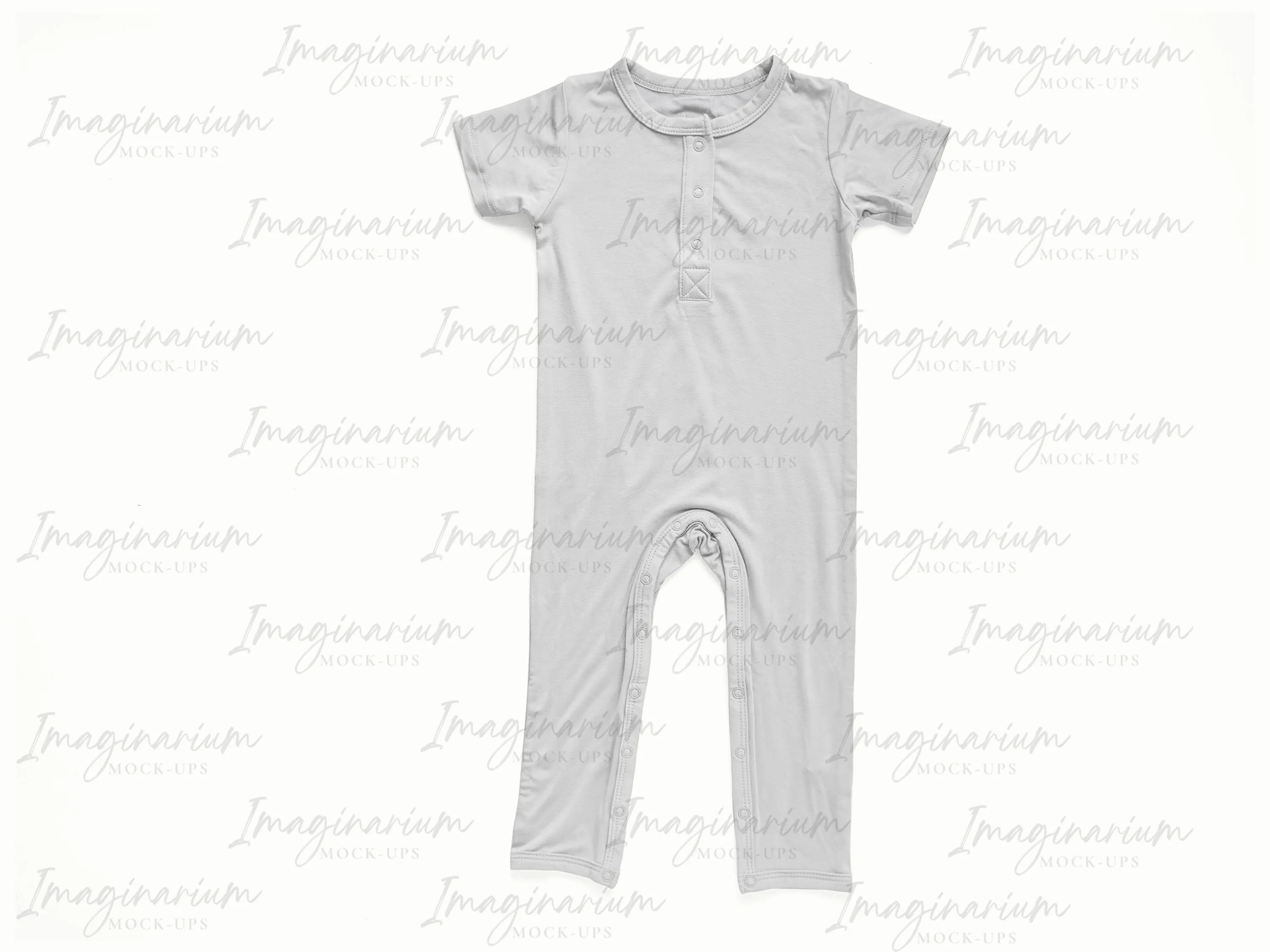 Short Sleeve Snap Sleeper Mock Up, Realistic Baby Pajama Mockup for Photoshop and Procreate