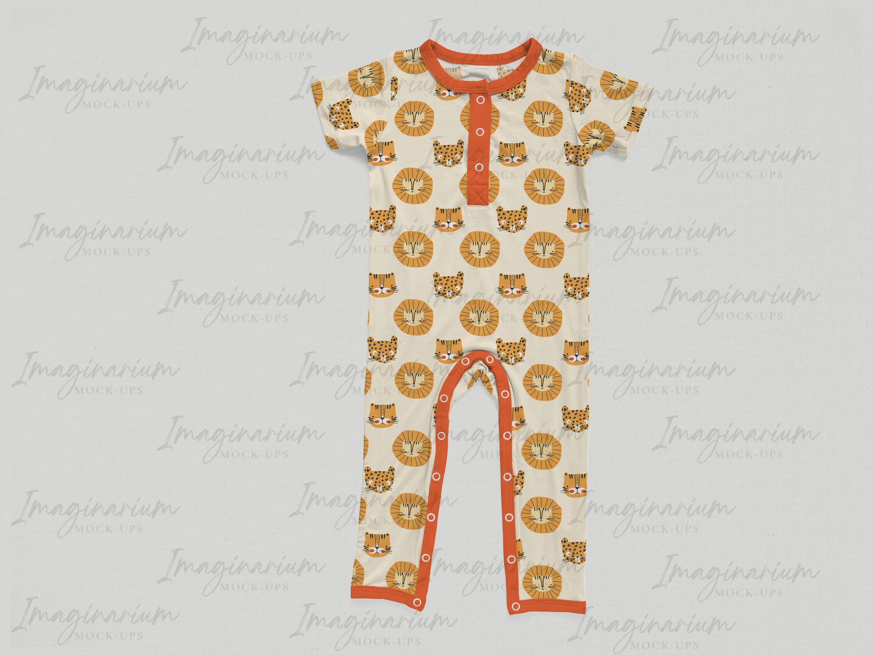 Short Sleeve Snap Sleeper Mock Up, Realistic Baby Pajama Mockup for Photoshop and Procreate