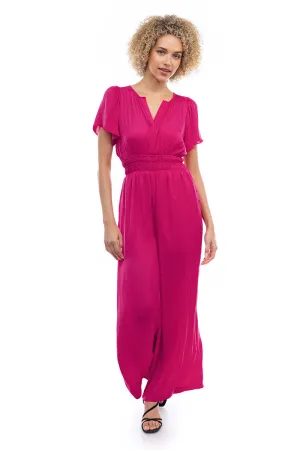 Short Sleeve Wide Leg Flowy Jumpsuit