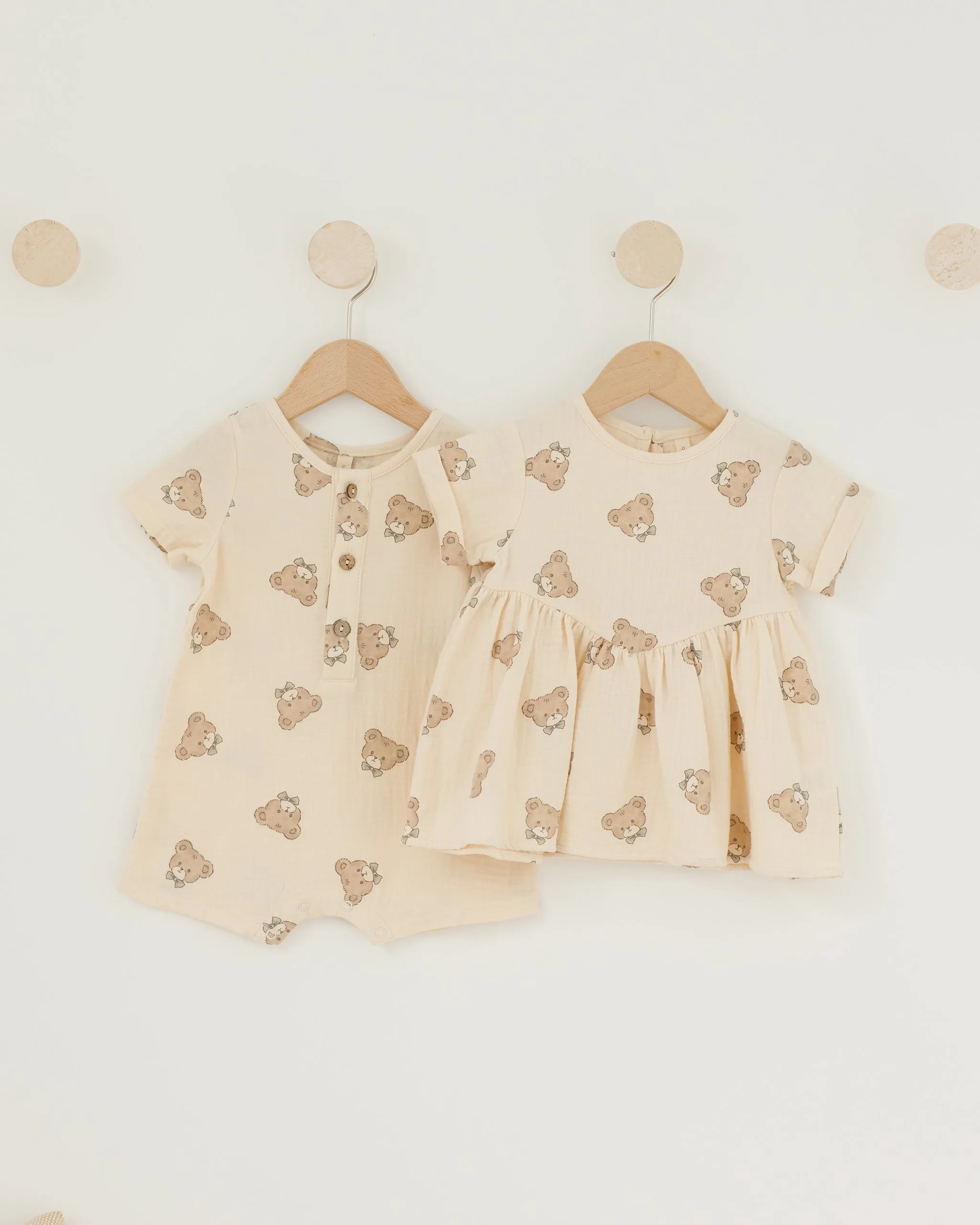 Short Sleeve Woven Romper || Teddy