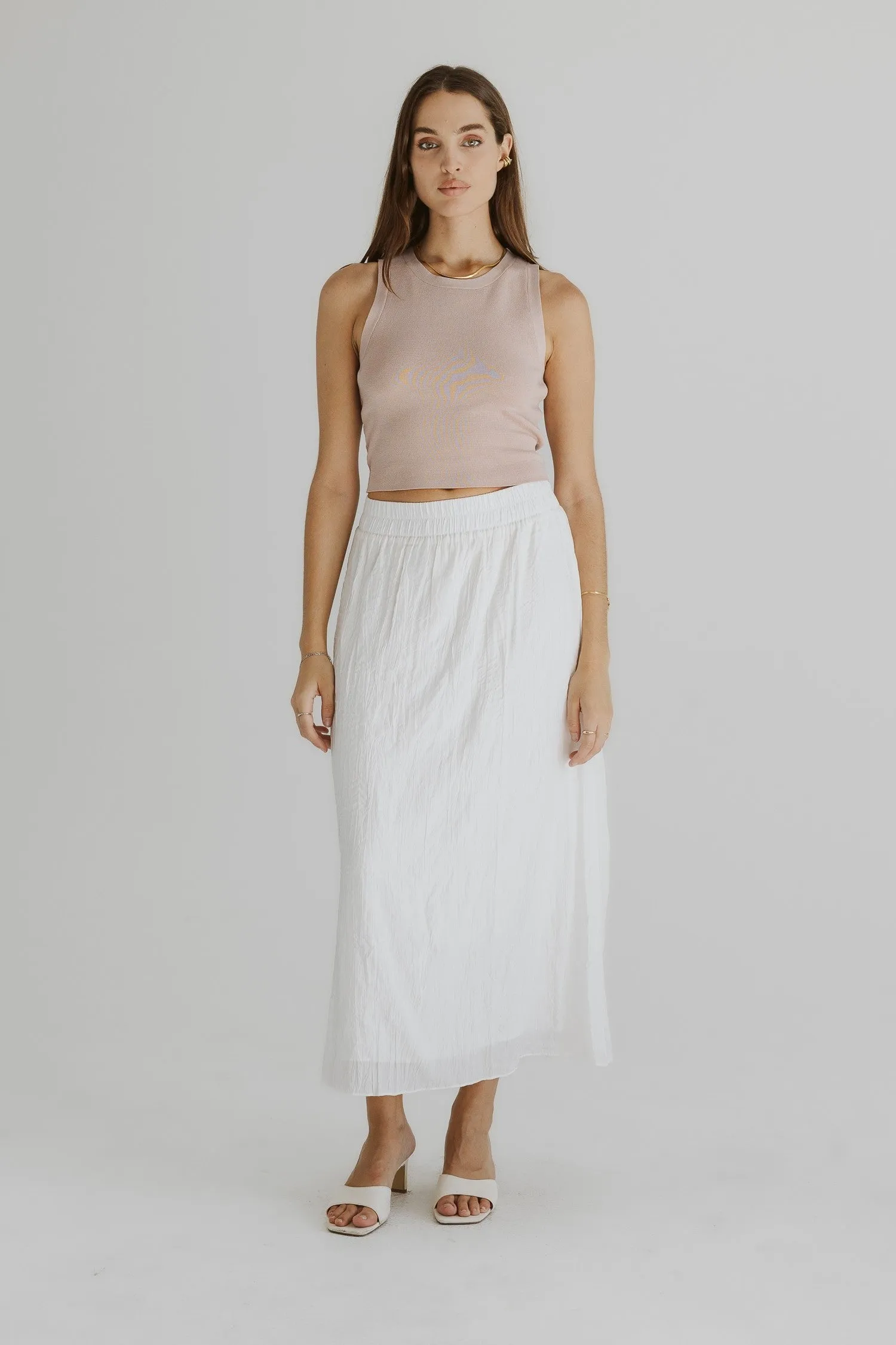 Simone Ribbed Scoop Neck Crop Top - Blush