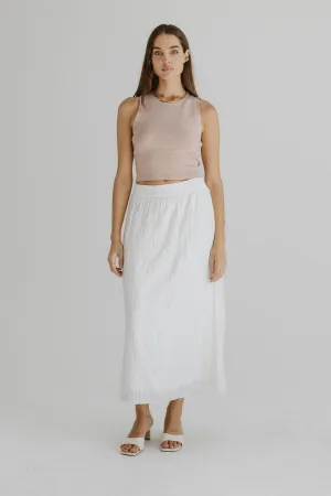 Simone Ribbed Scoop Neck Crop Top - Blush
