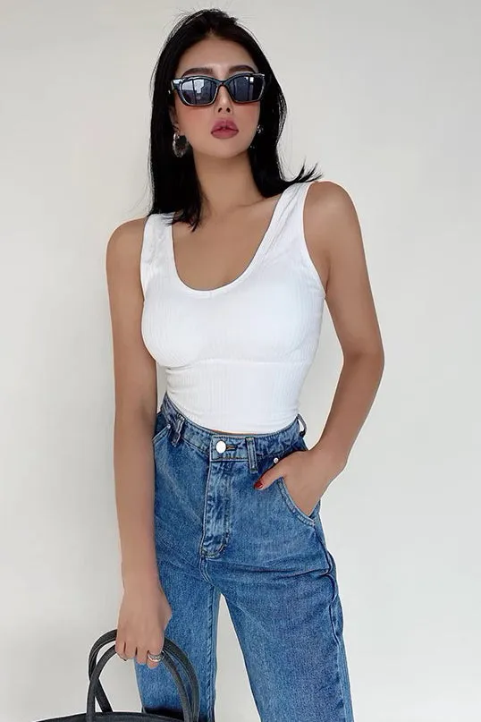 Simple Knitwear Top Strap Vest