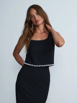 Sleeveless Pearl Embellished Top