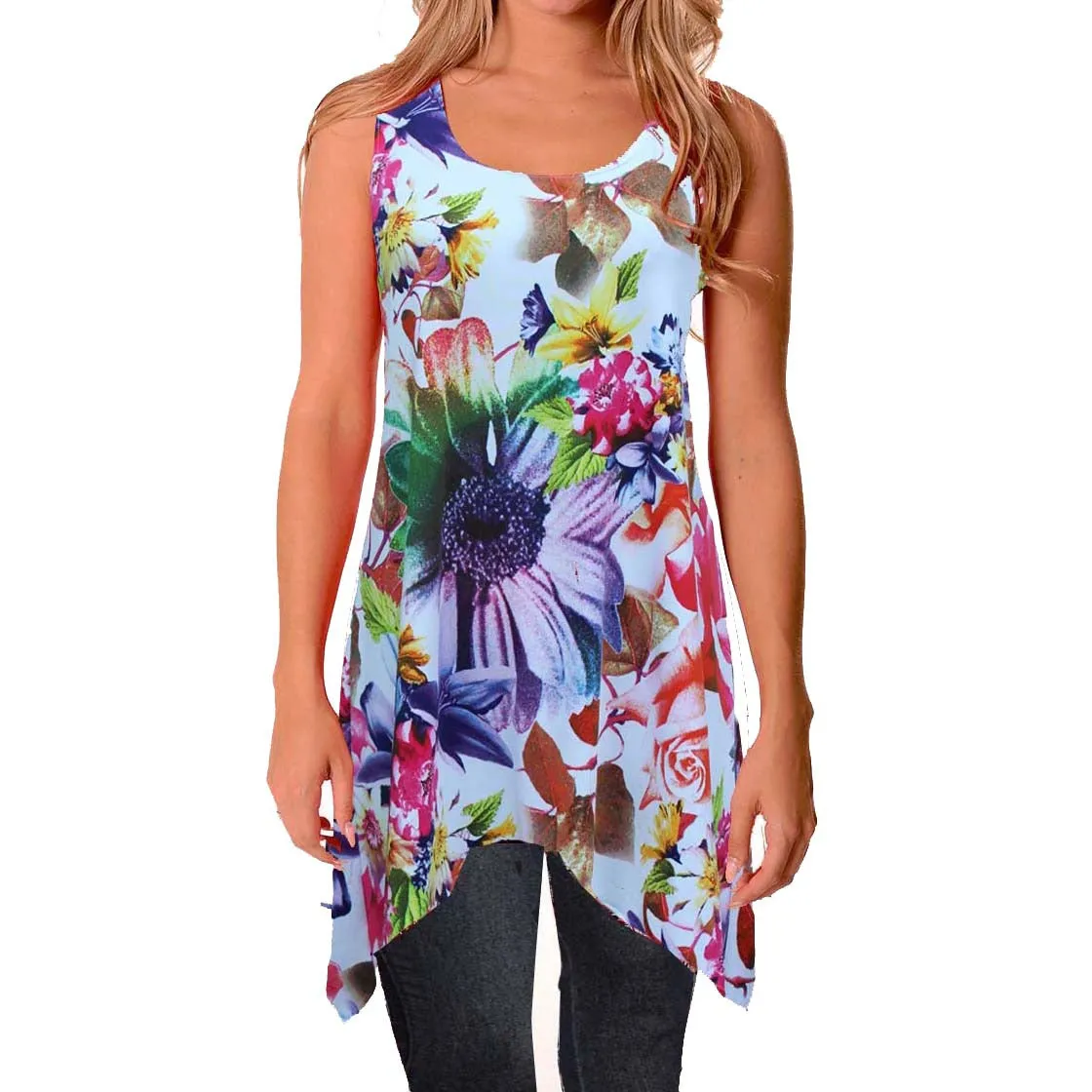 Sleeveless sharkbite Top