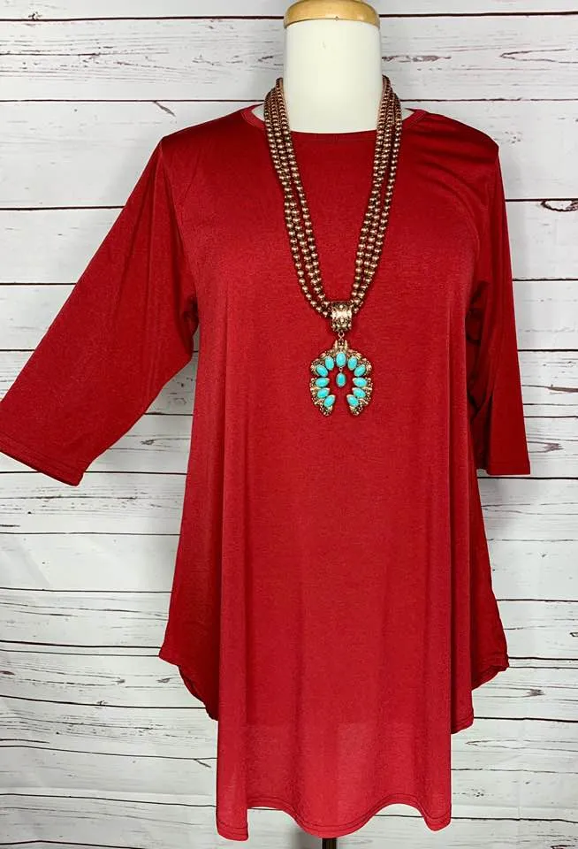 S/M : Maroon Scoop Tunic