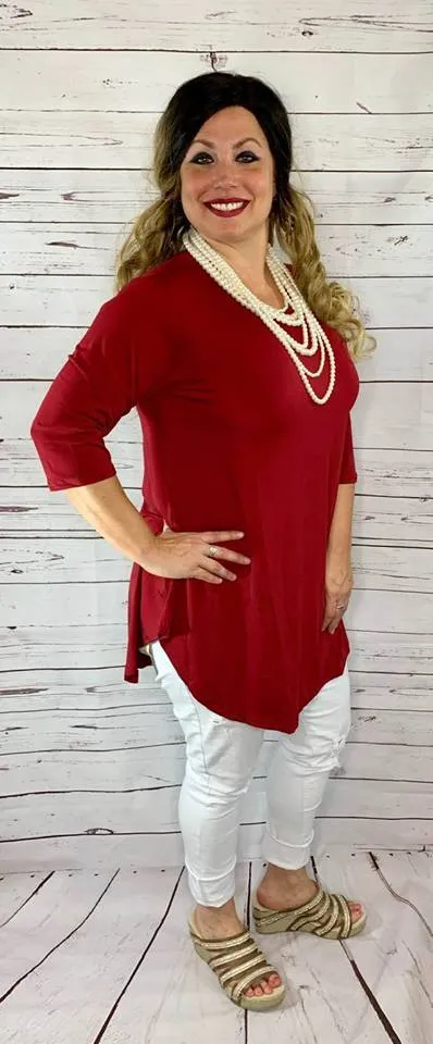 S/M : Maroon Scoop Tunic