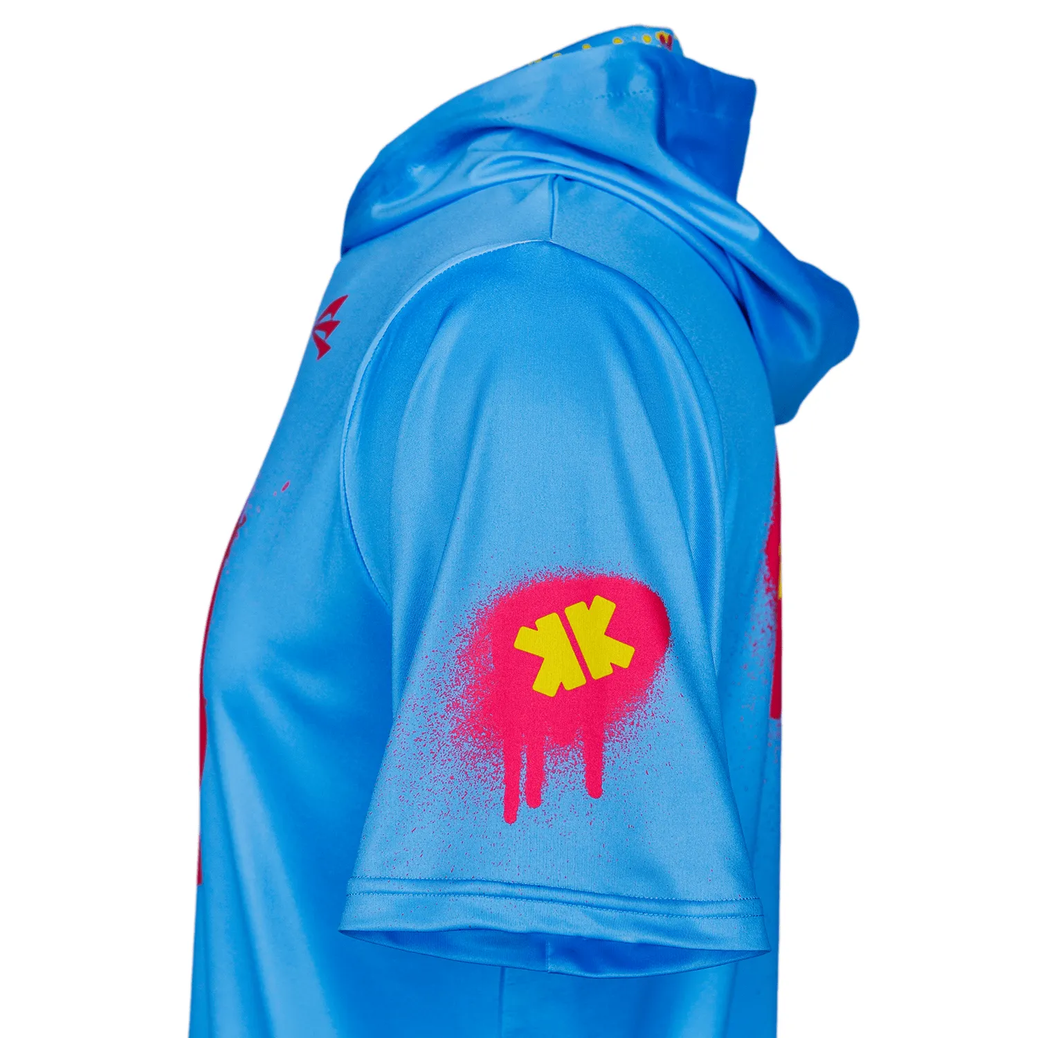 Smiley K Paint Splatter Pro Premier Short Sleeve Baseball Hoodie