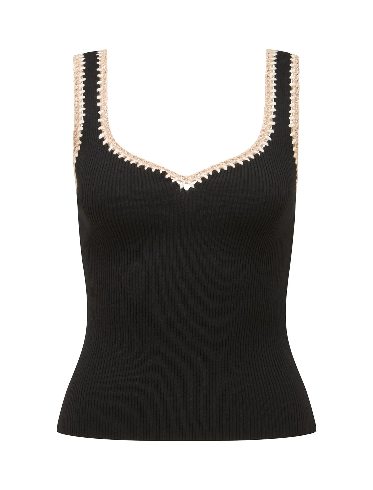Sofia Crochet Trim Knit Tank Top