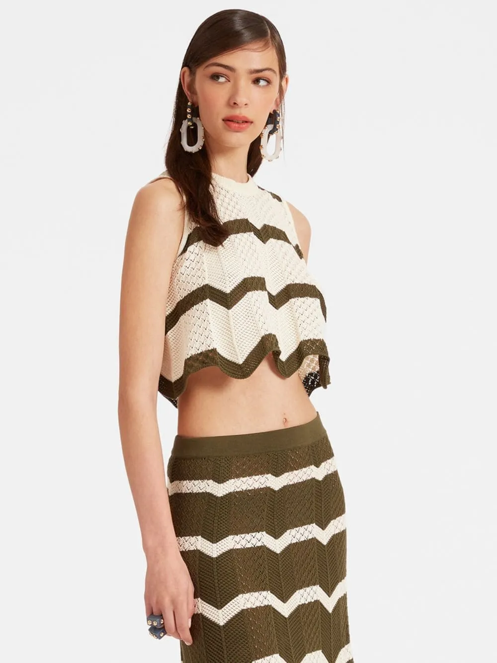 Solid Camouflage Chevron Top