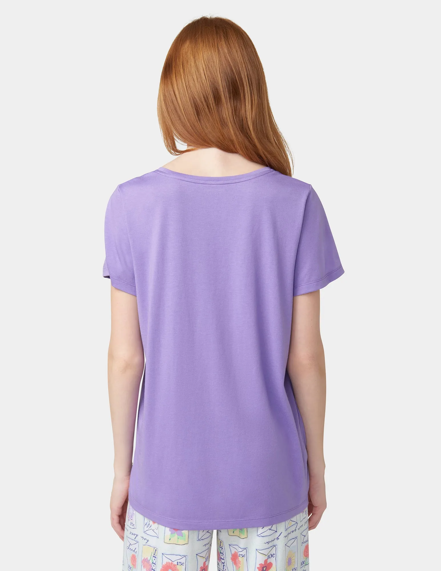 Solid Short Sleeve Scoop Neck PJ Tee