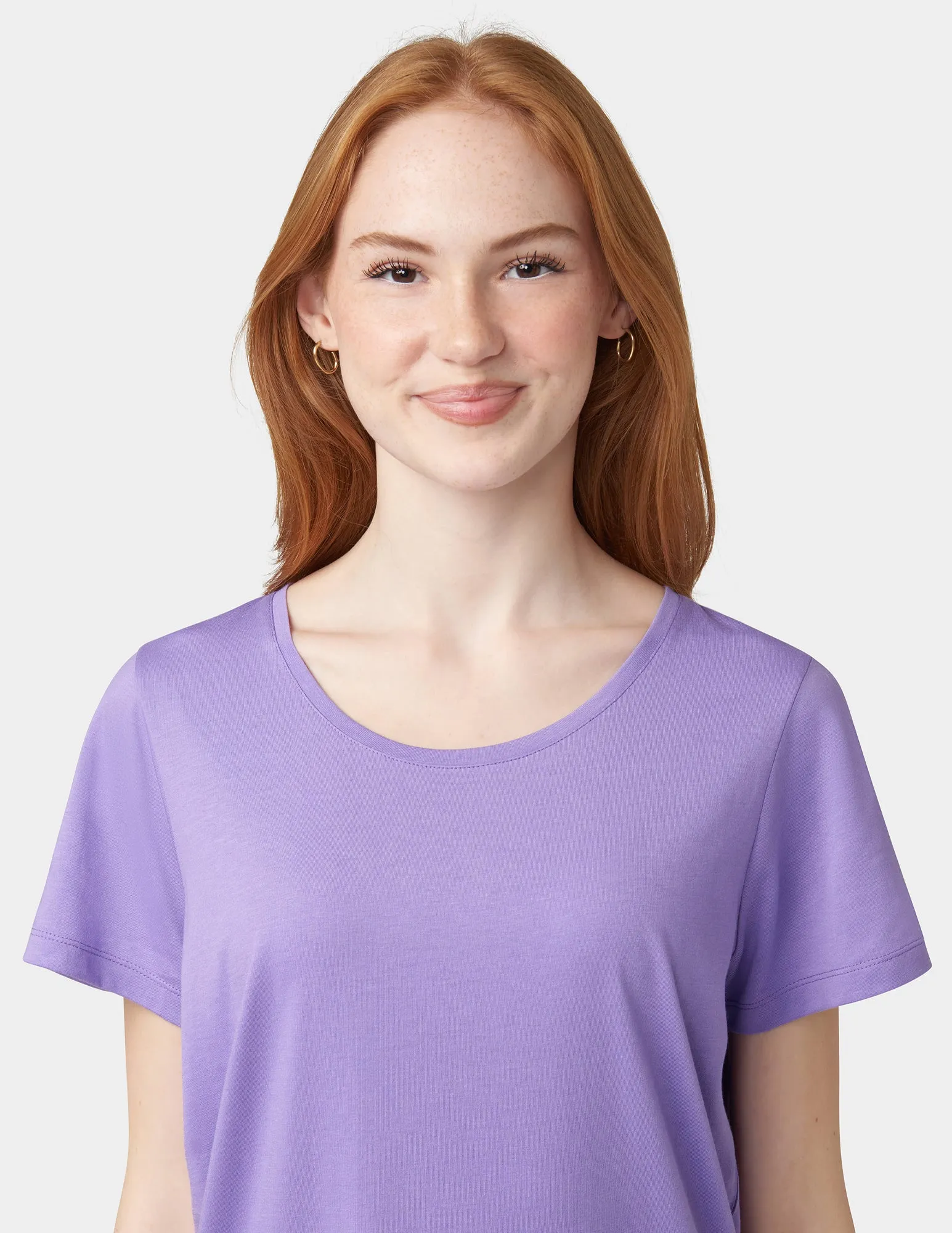 Solid Short Sleeve Scoop Neck PJ Tee