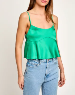 Spaghetti Strap Scoop Neck Crop Top