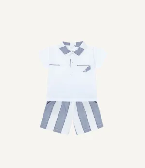 SS25 Deolinda - Blue/White Stripe Short Set