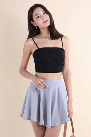 STARRY EMBELLISHED TOP IN BLACK