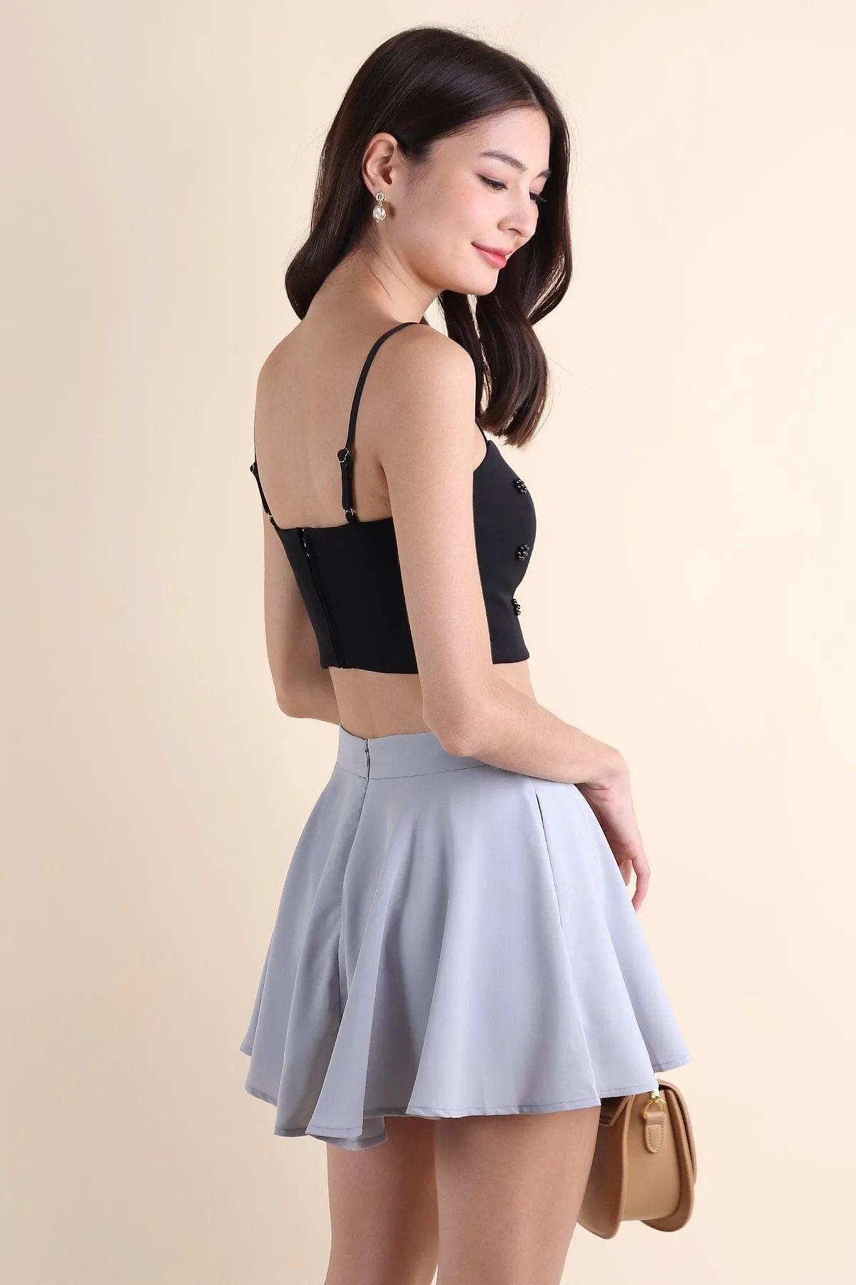 STARRY EMBELLISHED TOP IN BLACK