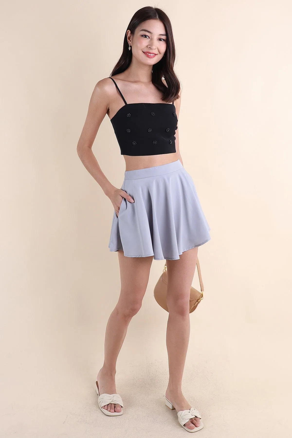 STARRY EMBELLISHED TOP IN BLACK