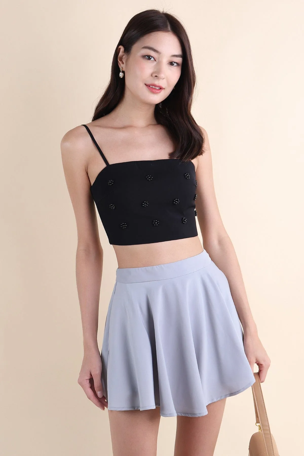 STARRY EMBELLISHED TOP IN BLACK