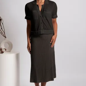 Step Rib Skirt - Olive