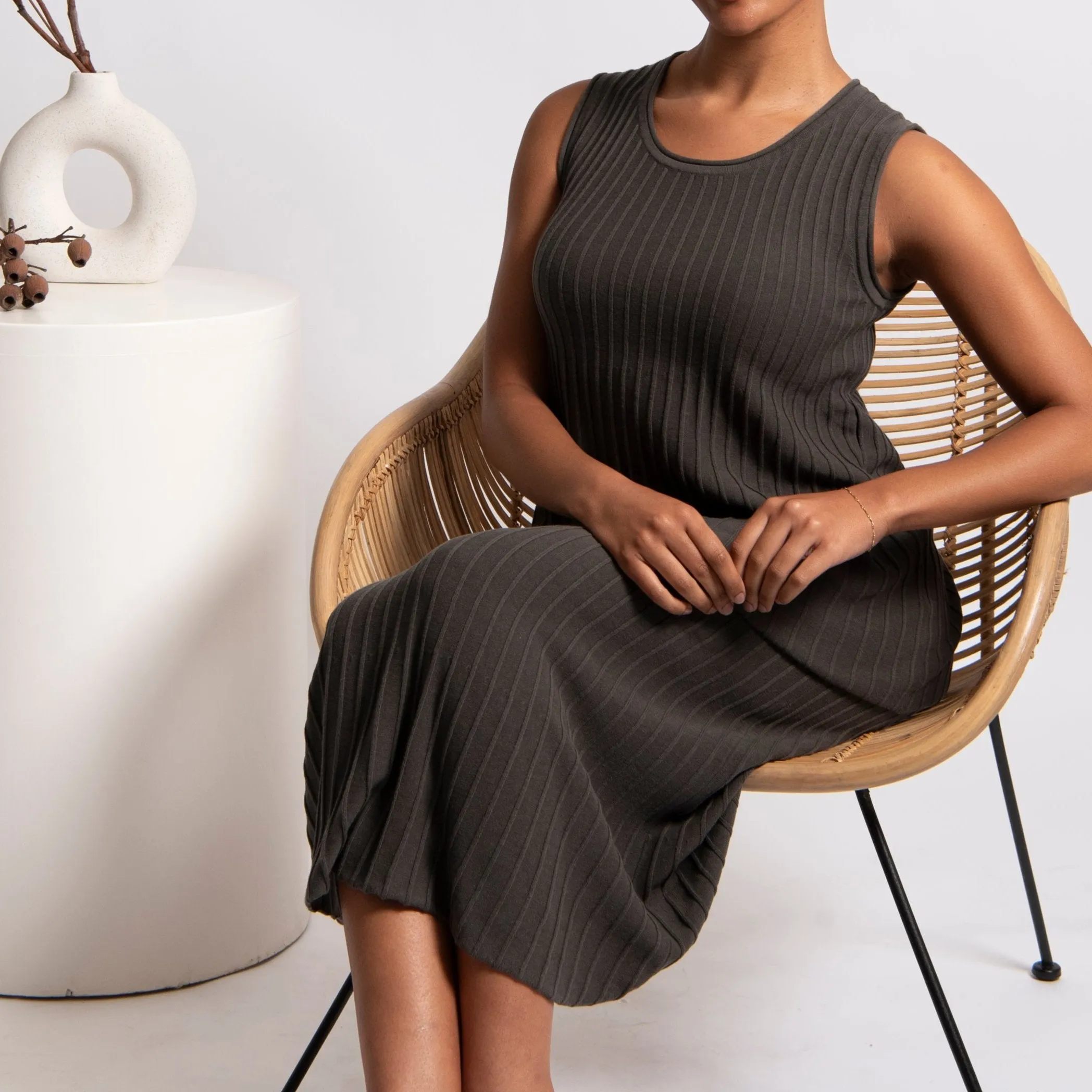 Step Rib Skirt - Olive