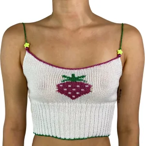 STRAWBERRY TANK- WHITE- MADE TO ORDER