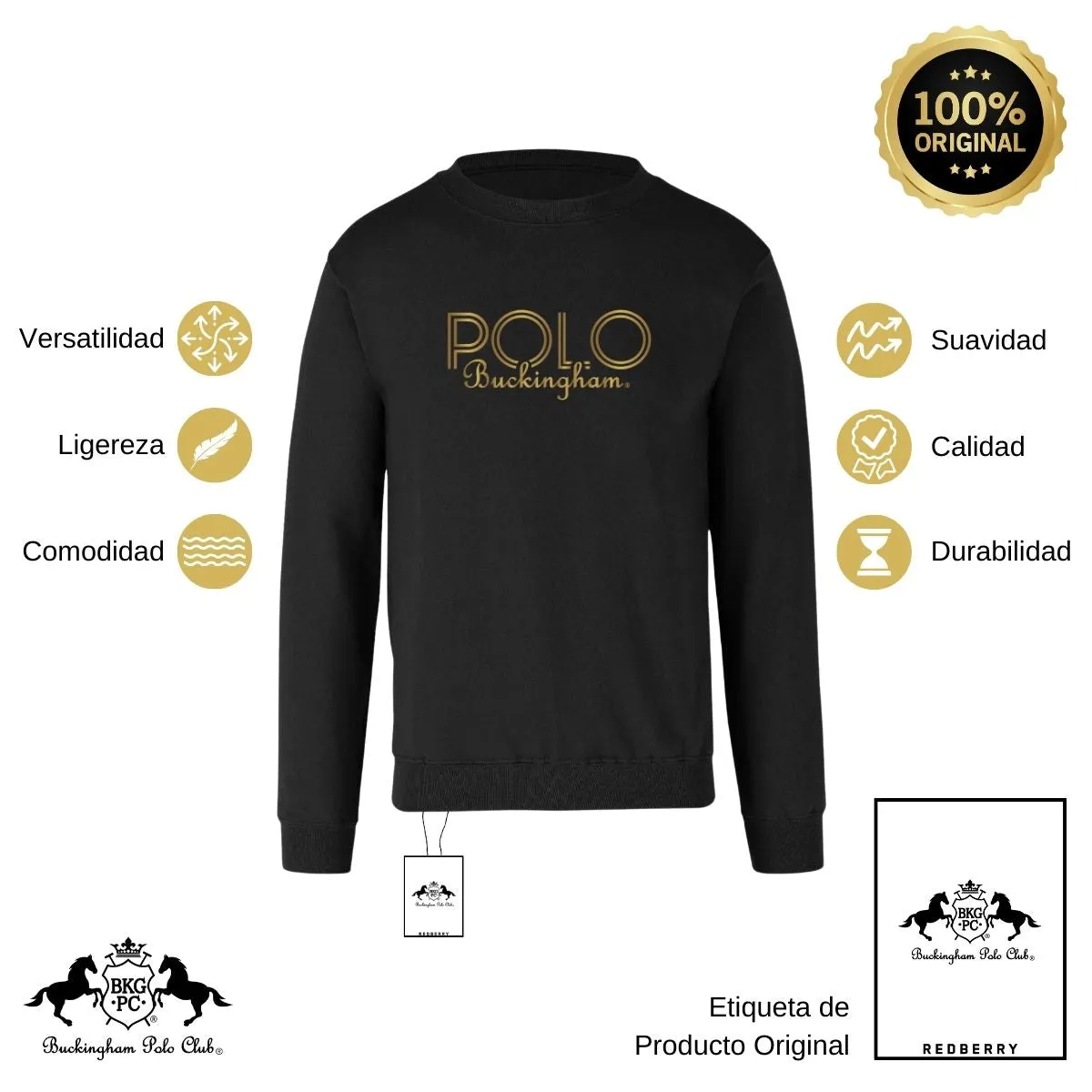 Sudadera Hombre Buckingham Polo Club Logo PB