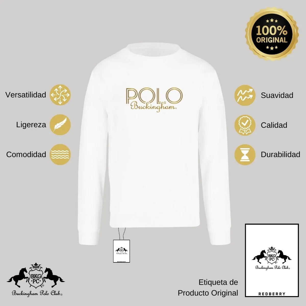 Sudadera Hombre Buckingham Polo Club Logo PB