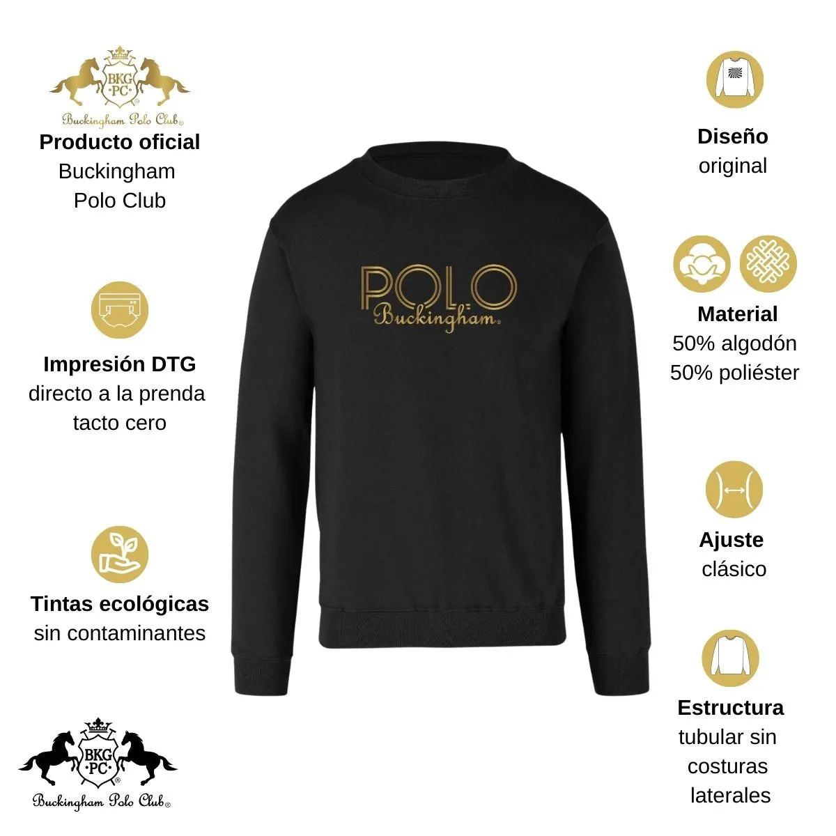 Sudadera Hombre Buckingham Polo Club Logo PB