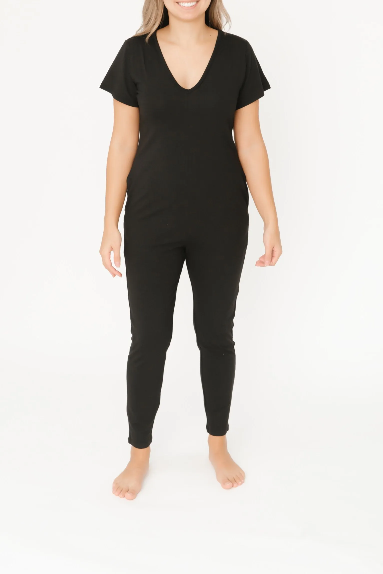 Sunday Romper in Midnight Black