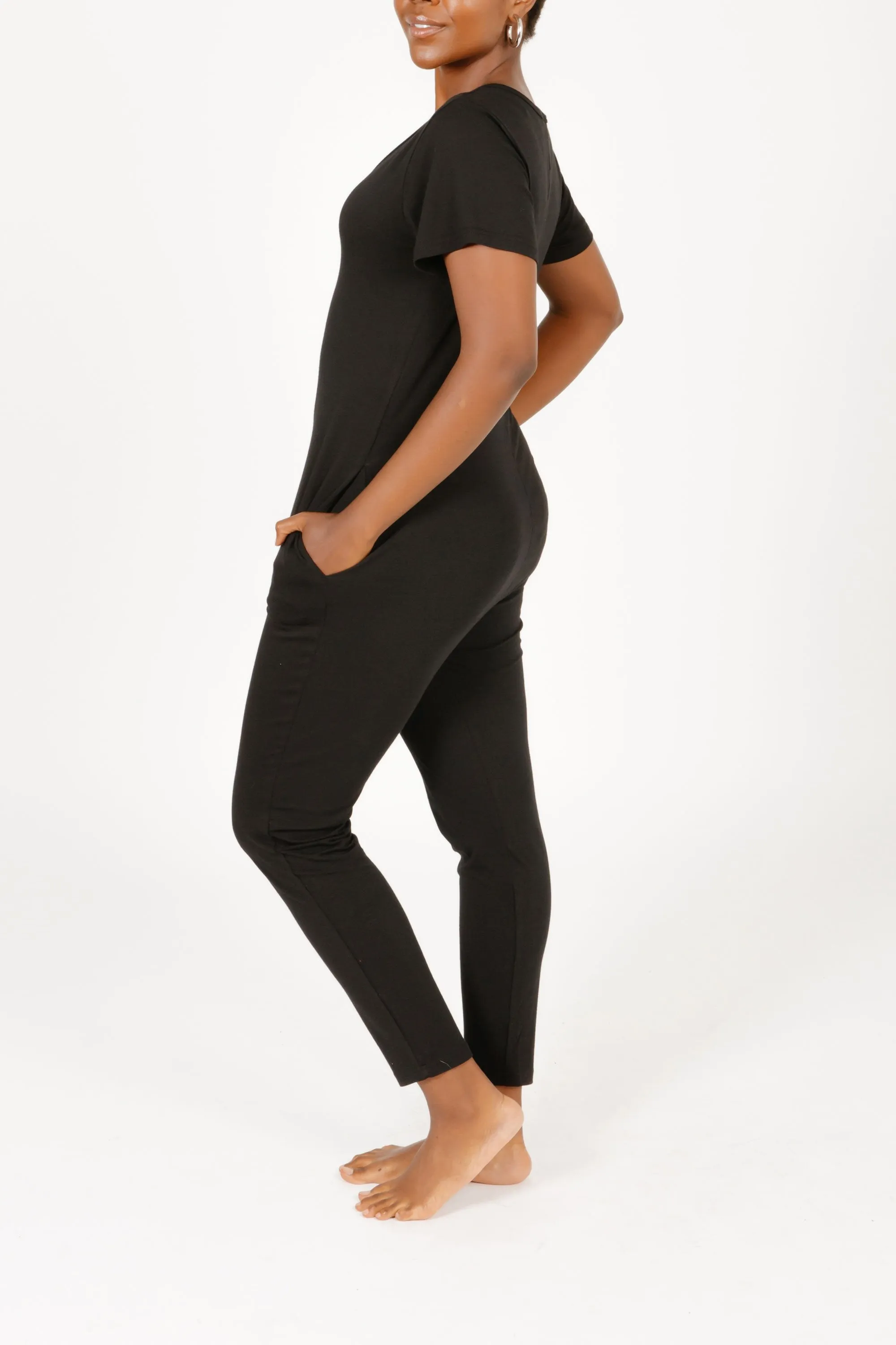 Sunday Romper in Midnight Black