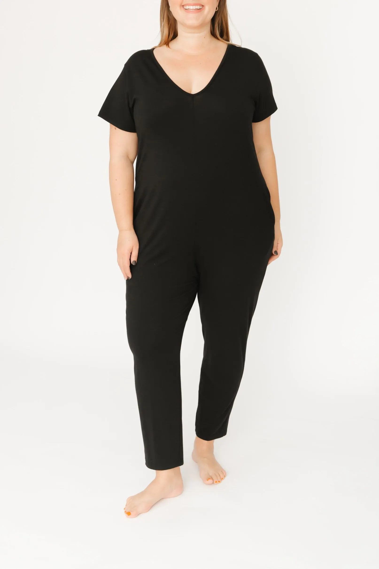 Sunday Romper in Midnight Black