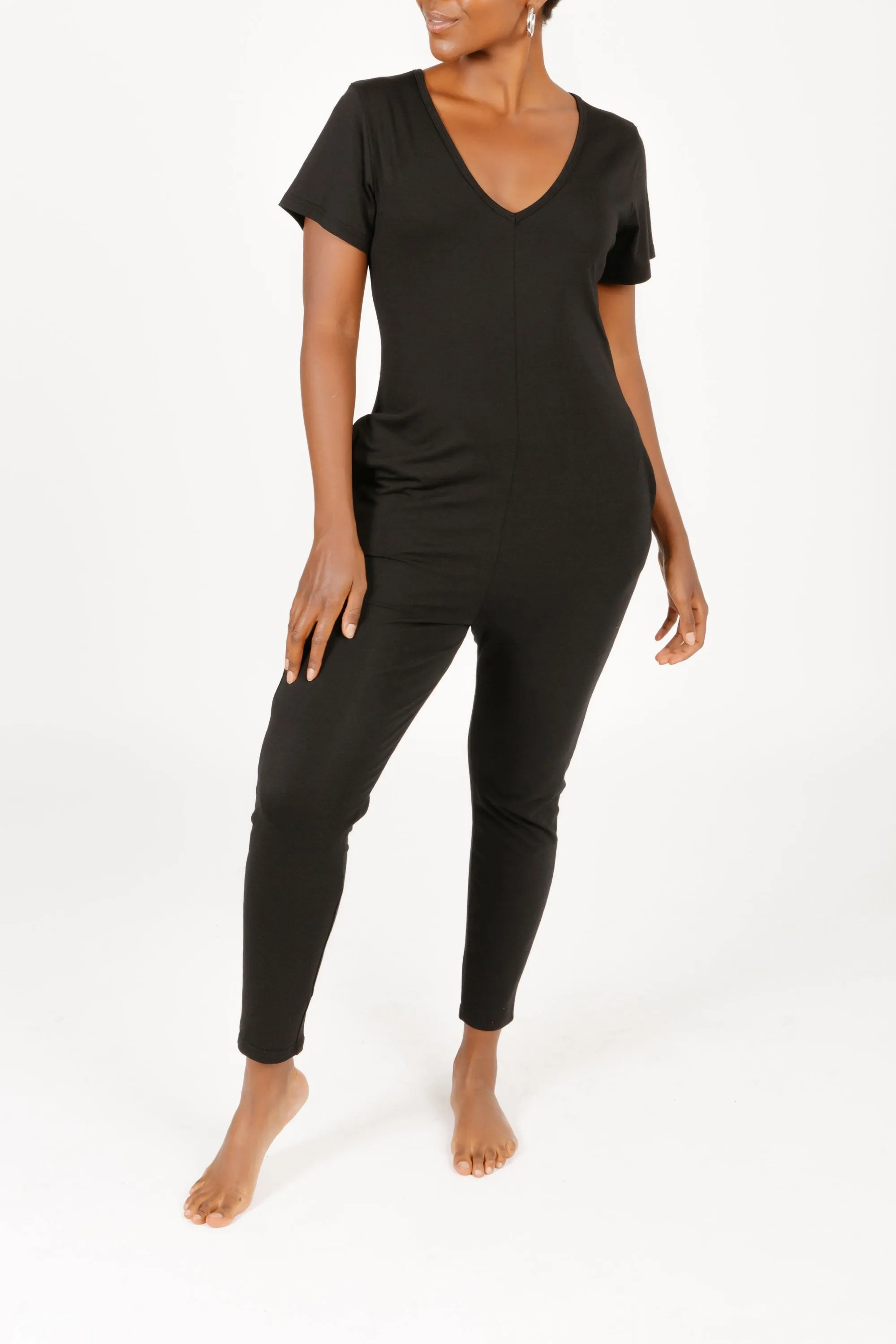 Sunday Romper in Midnight Black