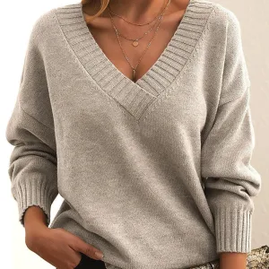 Susa - cashmere jumper knitted women's v-neck jumper