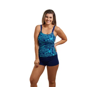 Tankini Oberteil Scoop Neck Deep Blue