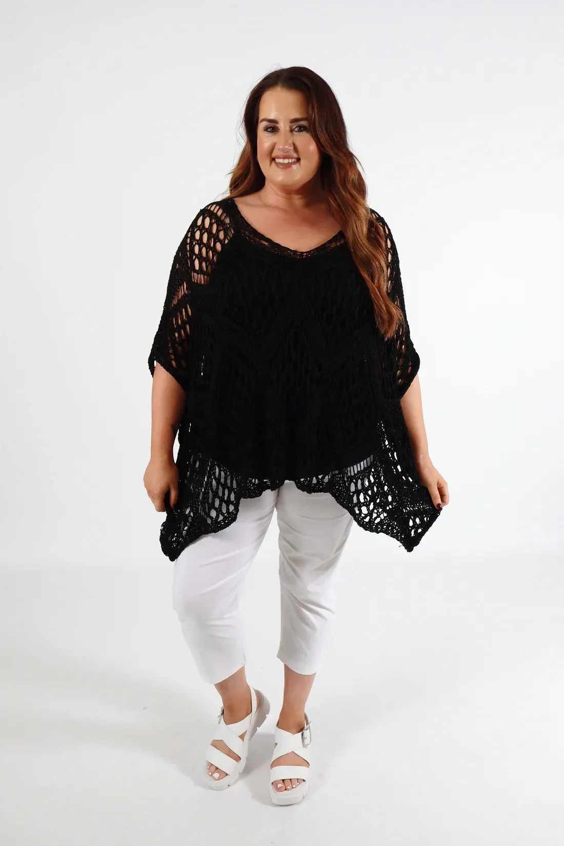 Tara Crochet Top in Black