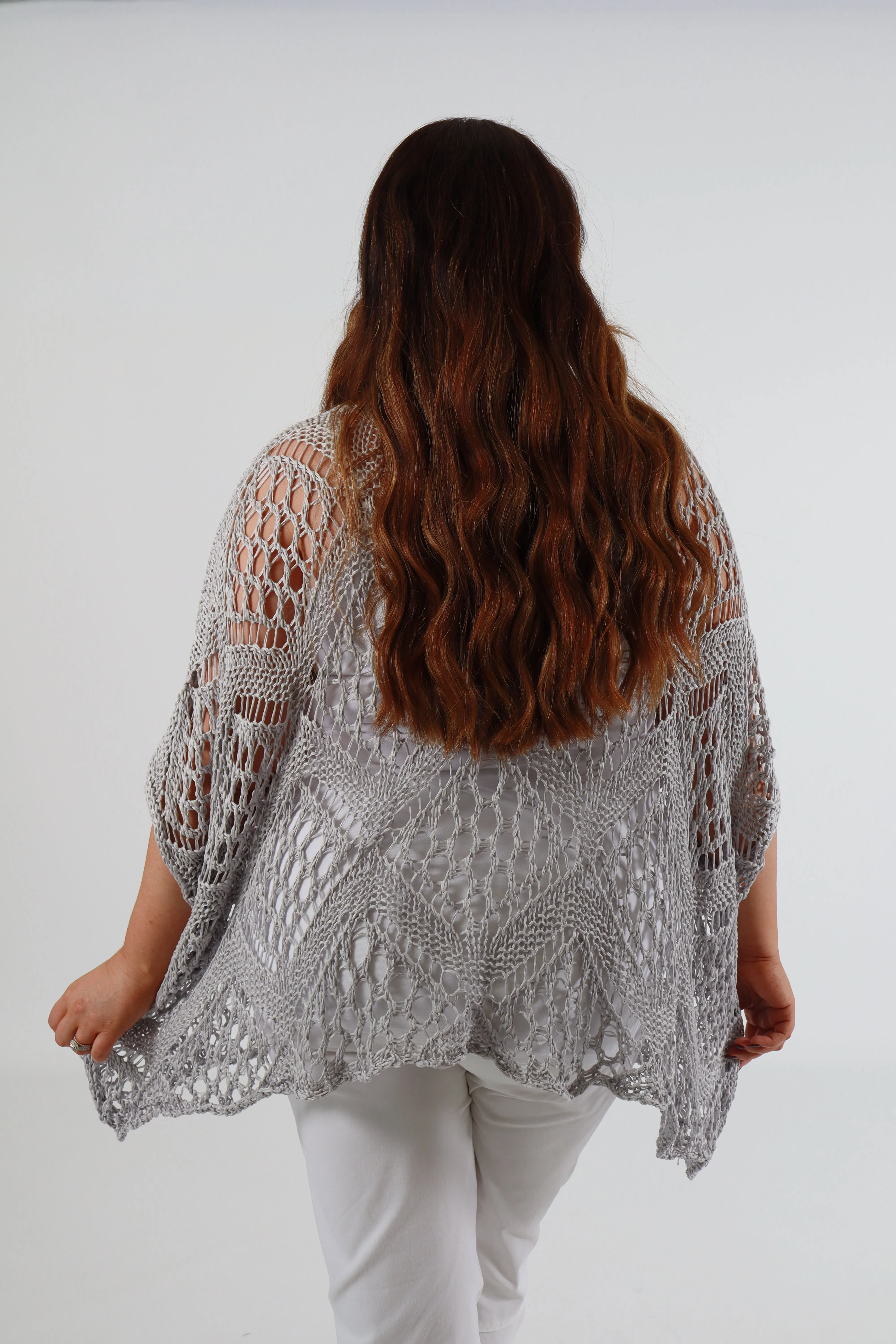 Tara Crochet Top in Grey