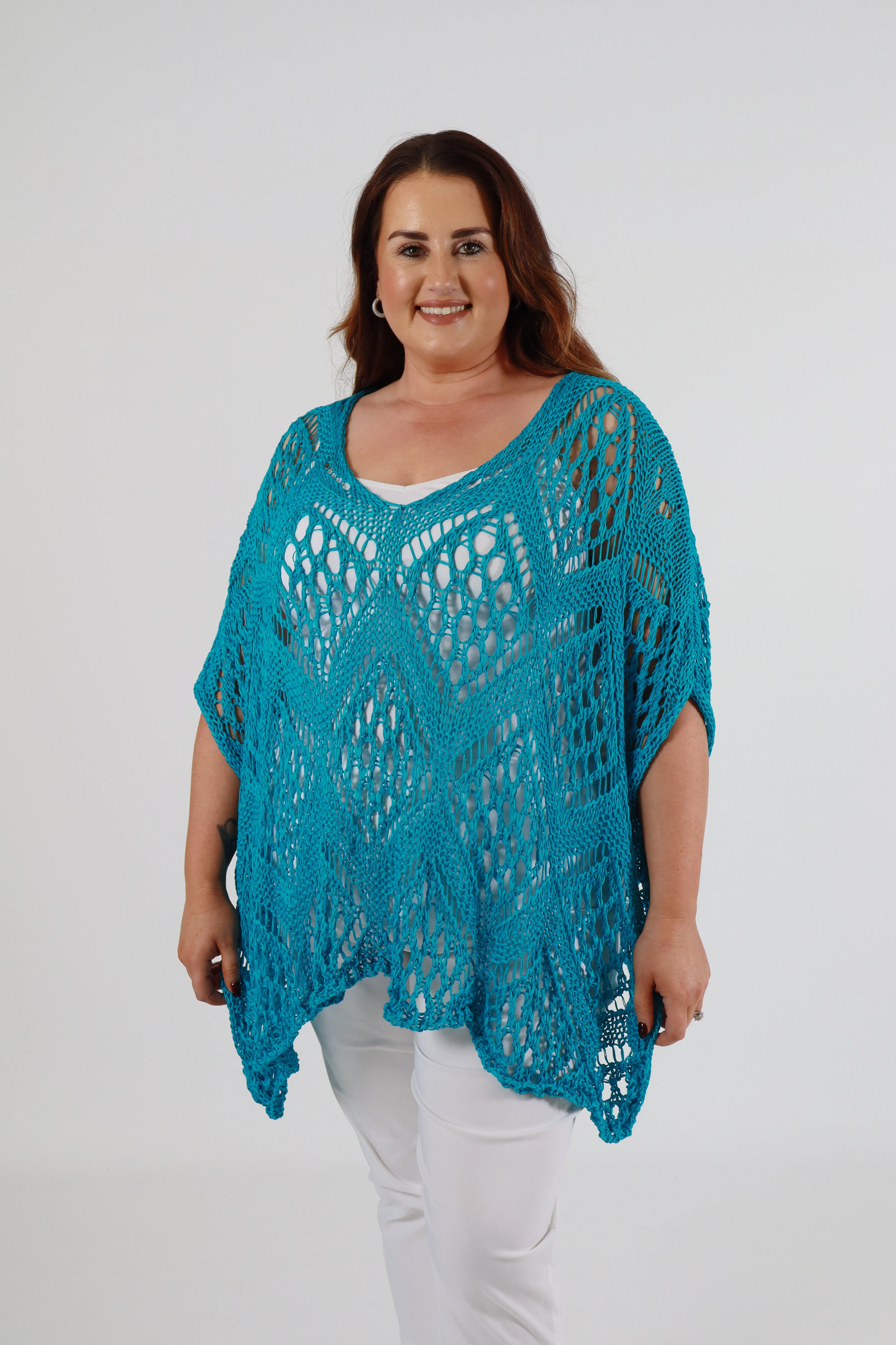 Tara Crochet Top in Turquoise
