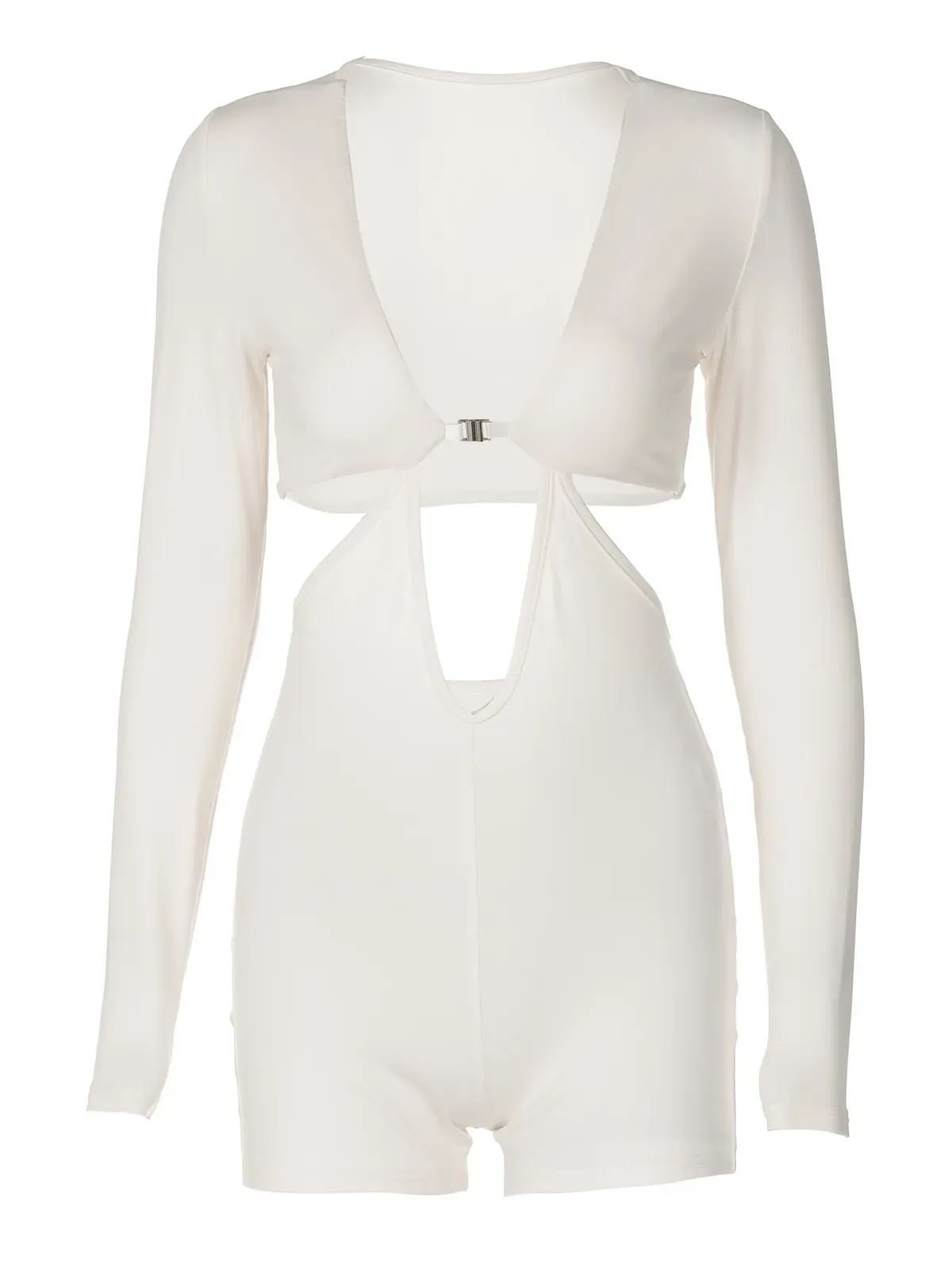 Tease Factor Long-Sleeve Cutout Romper