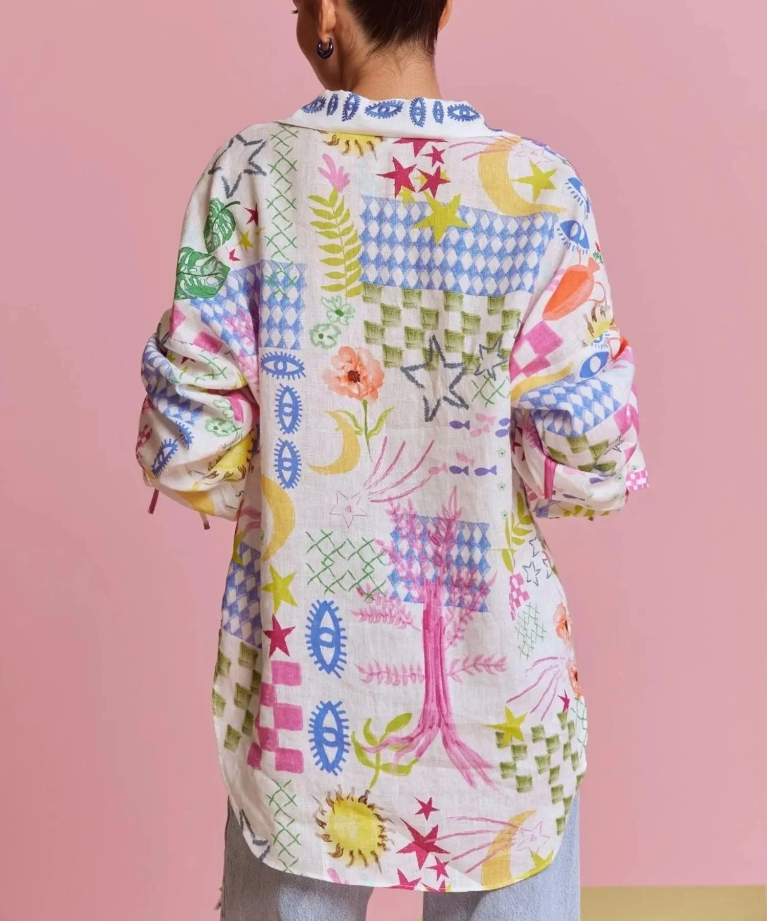 Thais Shirt - Celeste - White