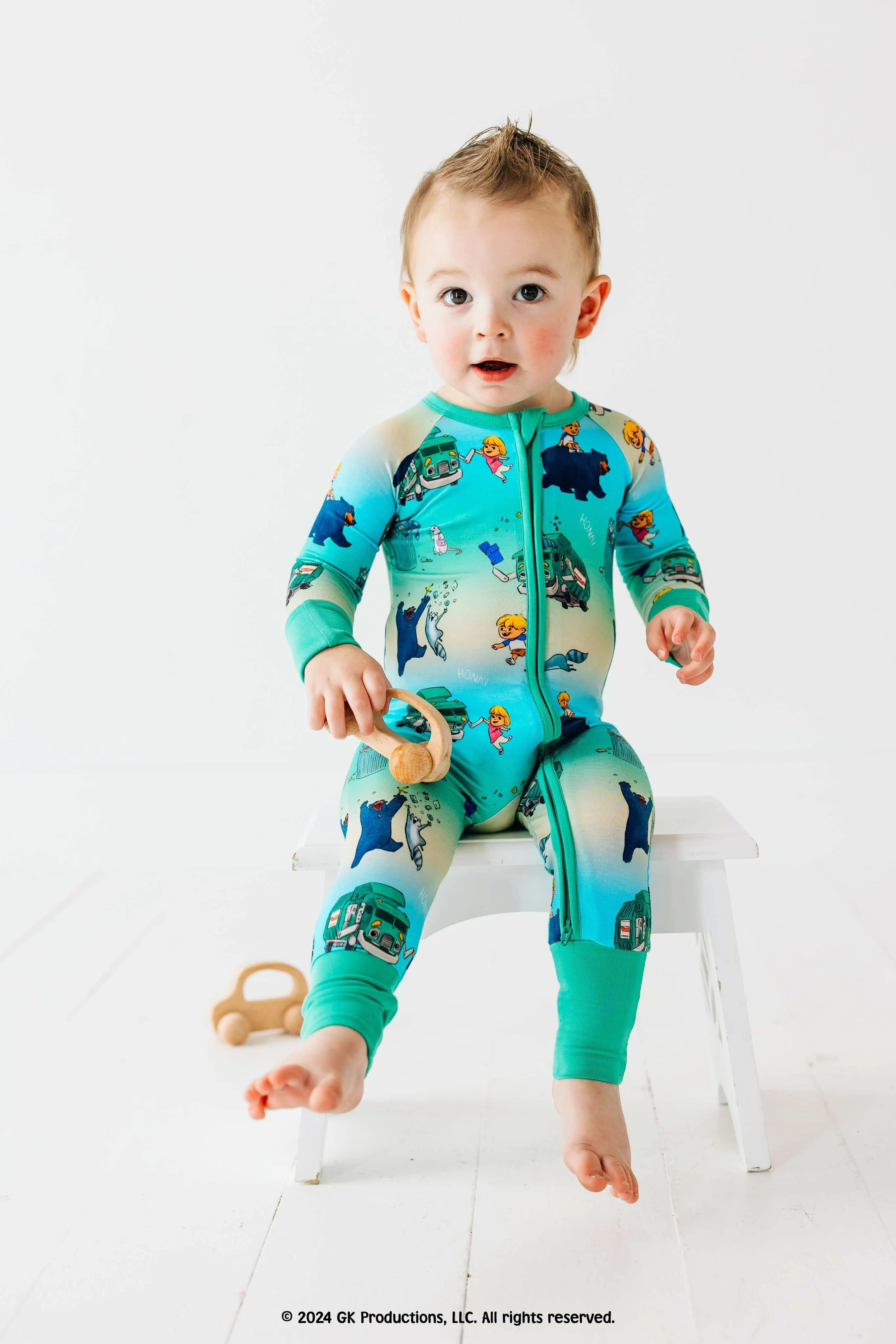 The Sleepy Sloth x Trash Truck™ Honk! Honk! Zip Jammies Convertible Romper