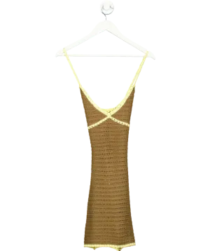 Tiger Mist Brown Dawn Crochet Mini Dress UK S