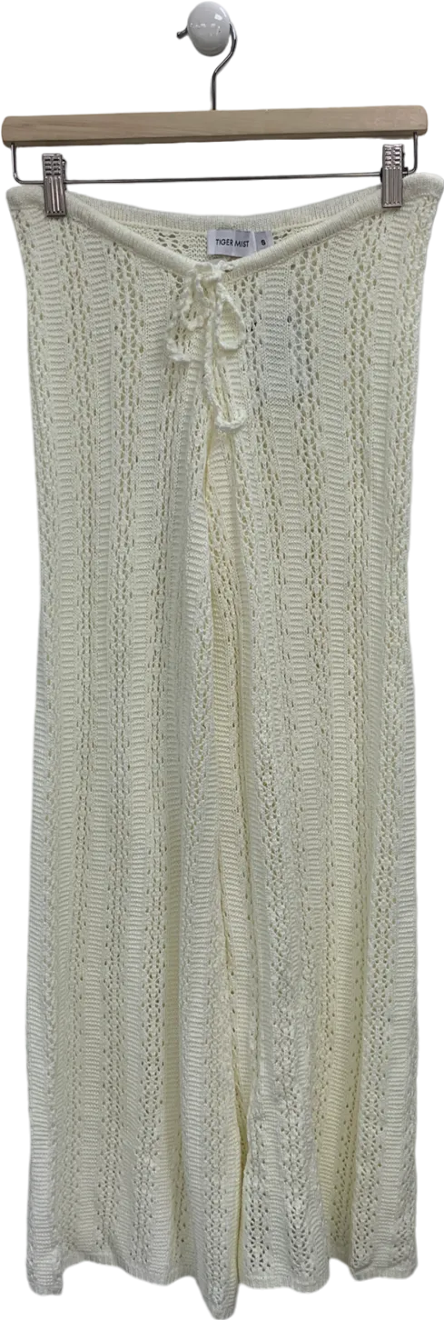 Tiger Mist Cream Crochet Trousers UK S