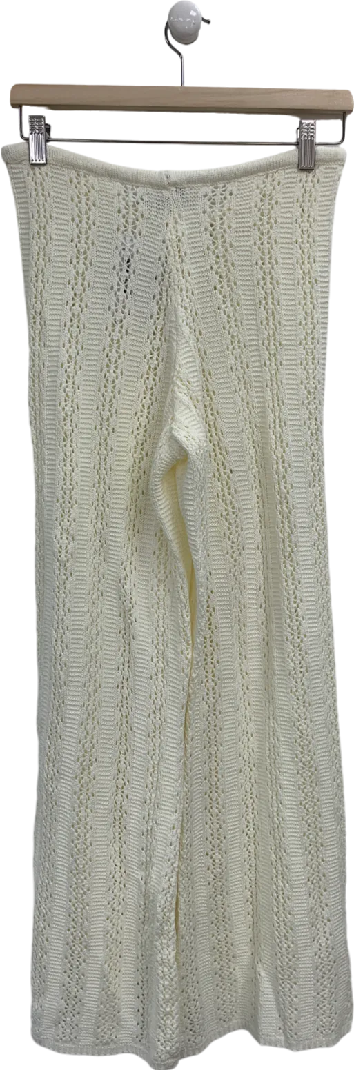 Tiger Mist Cream Crochet Trousers UK S