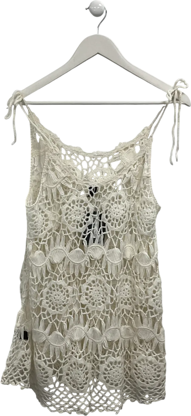 Topshop Cream Open Crochet Dress UK 8