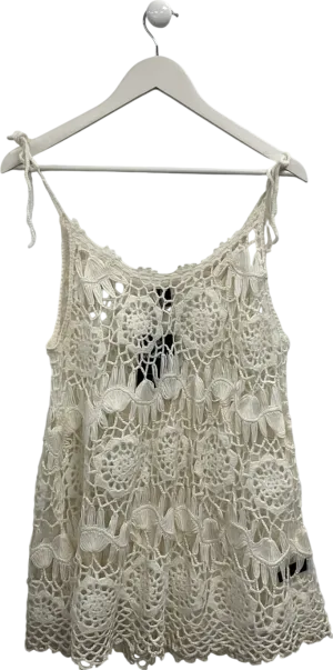 Topshop Cream Open Crochet Dress UK 8